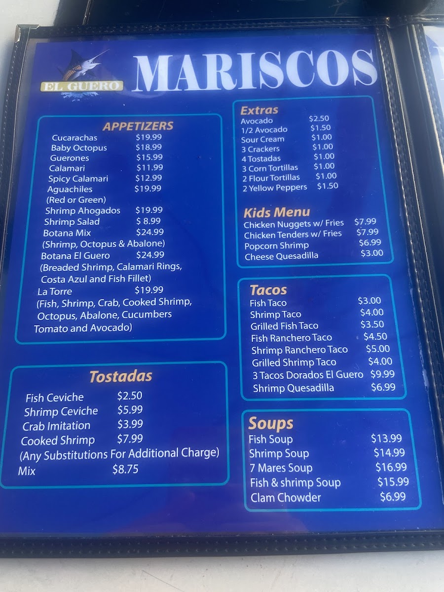 Menu Mariscos 'el Güero'-1